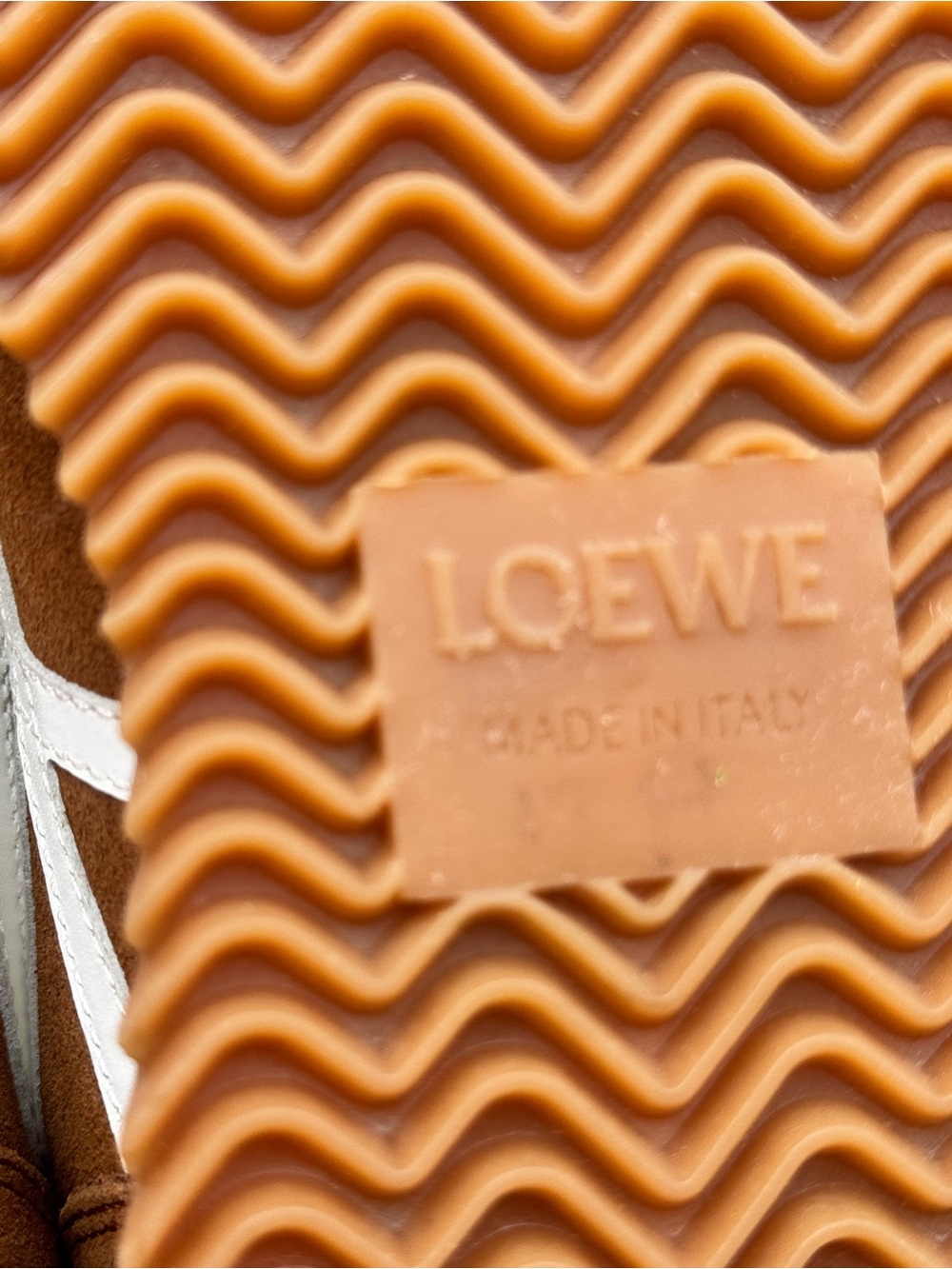Loewe White and Tan Suede-Trim Athletic Sneakers size 38 - Picture 6 of 10